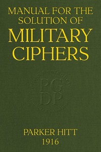 Manual for the Solution of Military Ciphers