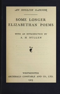 Some Longer Elizabethan Poems